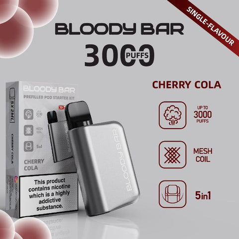 5 in 1 Bloody Bar 3000 Puffs Prefilled Pod (Pack of 5) Vape Club UK