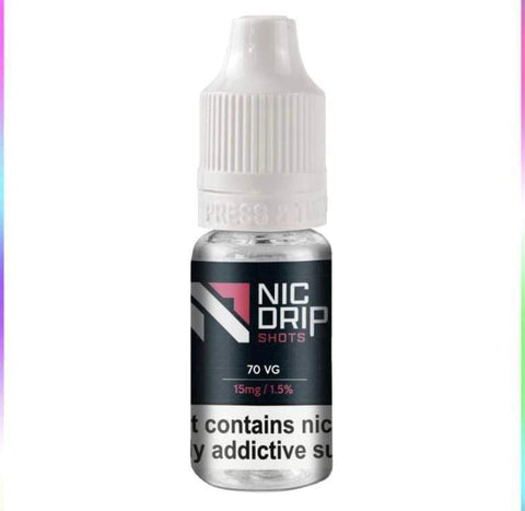 NIC DRIP - 70VG - 15MG - NICOTINE SHOT - BOX OF 120 Vape Club UK