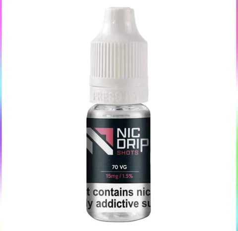 NIC DRIP - 70VG - 15MG - NICOTINE SHOT - BOX OF 120 Vape Club UK