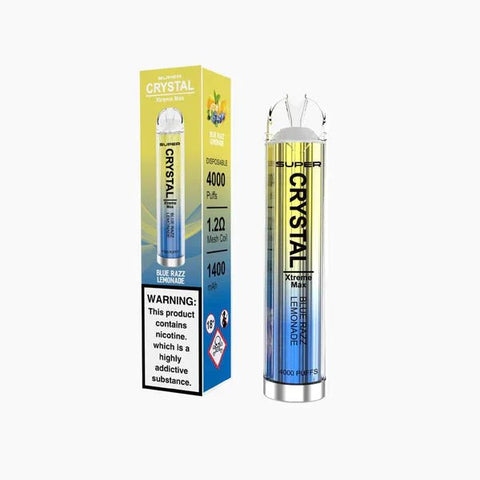 Super Crystal Xtreme Max 4000 Disposable Vape Pod Vape Club UK