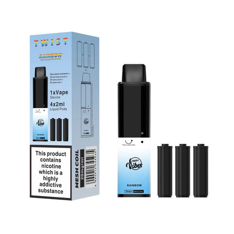 Happy Vibes Twist 2400 Disposable Vape Pod Kit Pack of 10 Vape Club UK