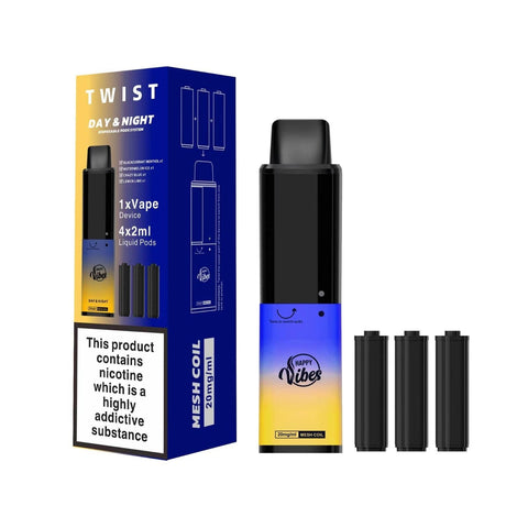 Happy Vibes Twist 2400 Disposable Vape Pod Kit Pack of 10 Vape Club UK