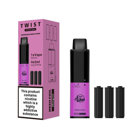 Happy Vibes Twist 2400 Disposable Vape Pod Kit Pack of 10 Vape Club UK