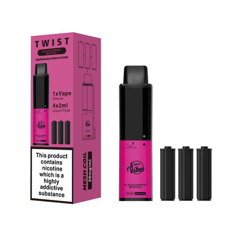 Happy Vibes Twist 2400 Disposable Vape Pod Kit Pack of 10 Vape Club UK