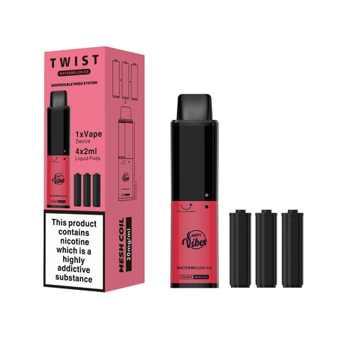 Happy Vibes TWIST 2400 Disposable Vape Puff Bar Pod vapeclubuk.co.uk