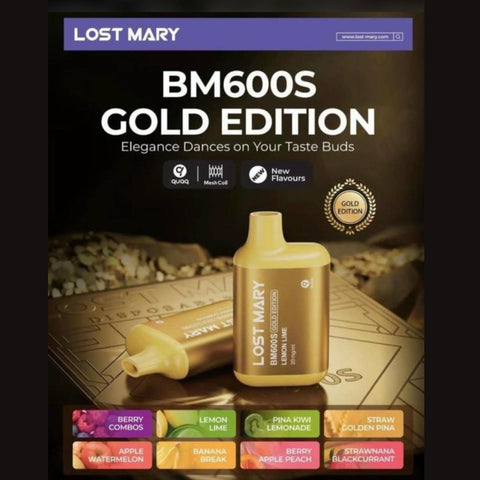 Lost Mary BM600S Gold Edition Disposable Vape Pack of 10 Vape Club UK